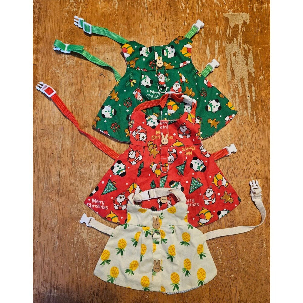 Small Pet Harness Set of 3 Holidays Christmas Easter Costume Outfits for Animals